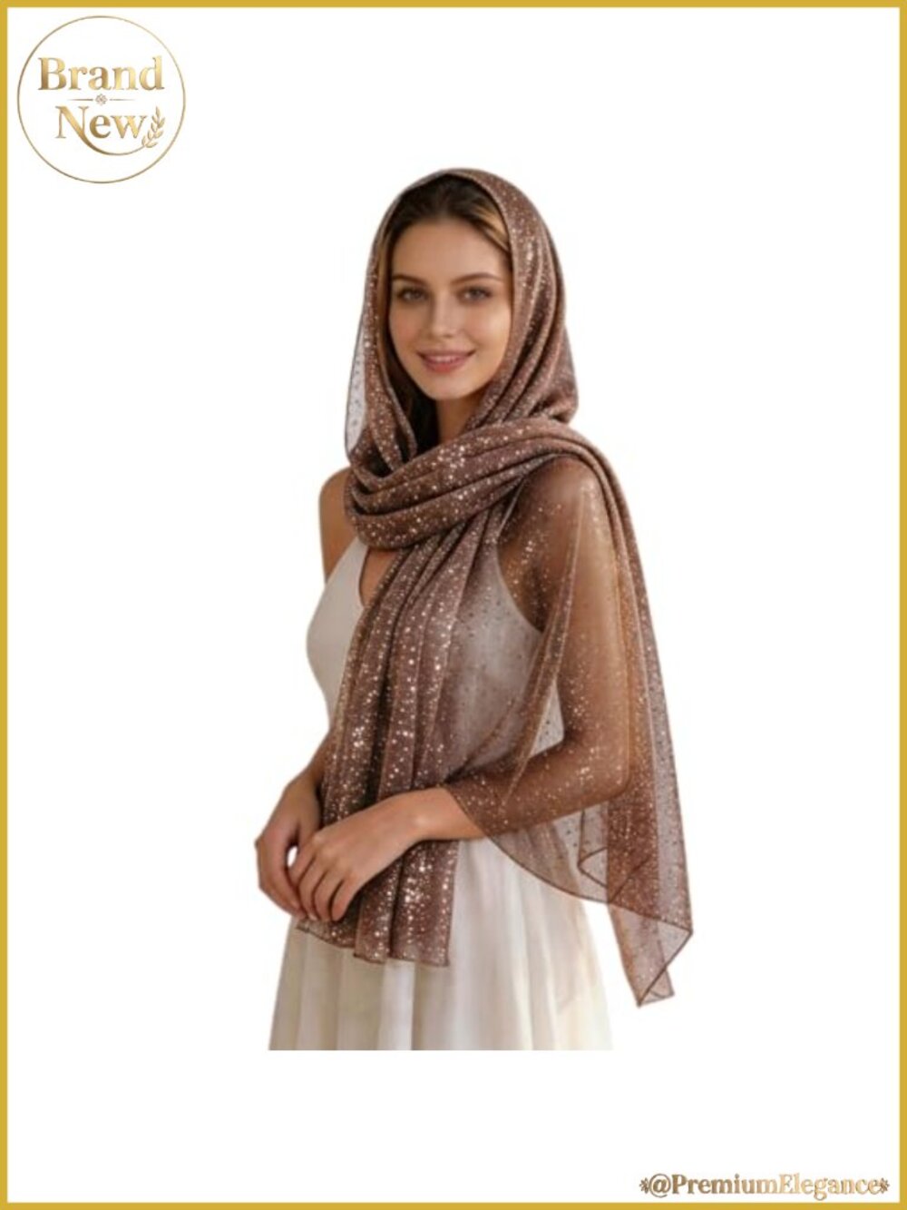 Sequin Scarf Sparkly Head Scarf Sheer Mesh Glitter Shawl Evening Wrap